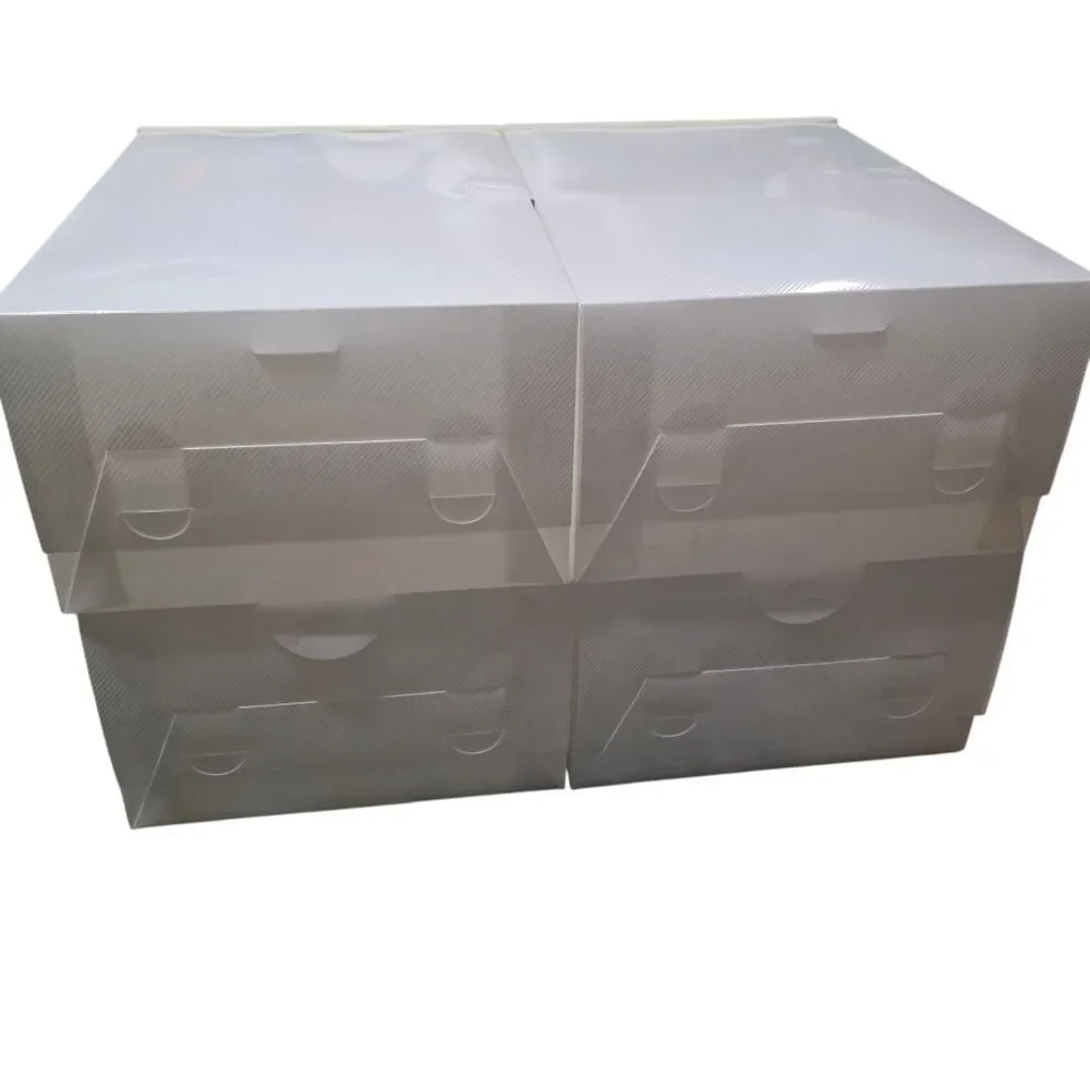 Stackable White Interlocking Shoe Storage Organizer